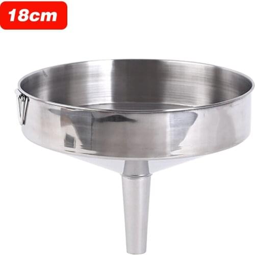 Stainless Steel Funnel Kitchen Tool Flask Funnel for Channeling Liquor Oil Powder Grain