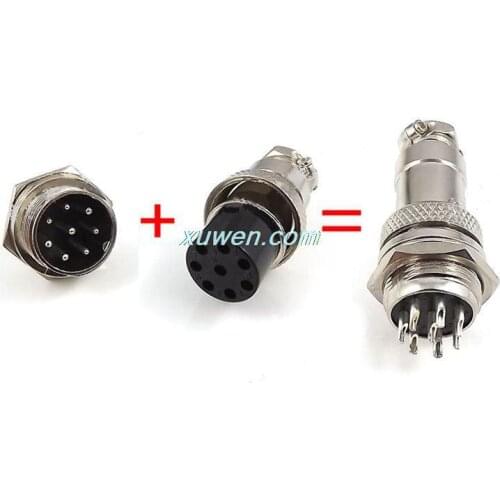 High quantity and Free Shipping3Pcs GX16-8 Connecting Plug & Socket Screw-on Aviation Connector 8P 8Pins