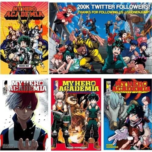 Japanese cartoon Anime My Hero Academia poster Home bedroom decoration Coated paper Poster Painting Wall stickers buy 3 get 4