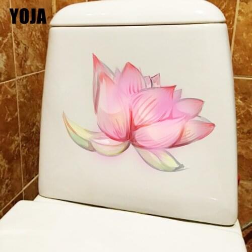 YOJA 22.2X18.2CM Watercolor Hand Drawn Lotus Classical Art Home Wall Sticker Decal Toilet WC Decor T1-1410