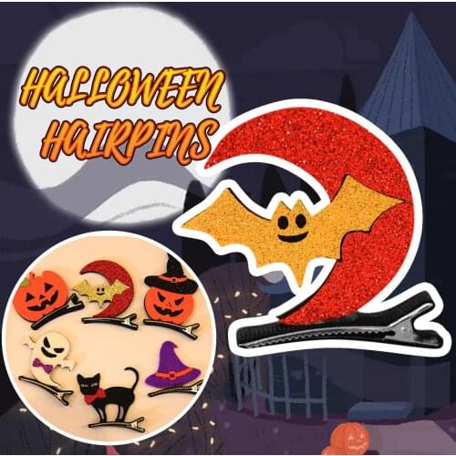 Adult Kids Halloween Hair Clips Cartoon Party Decoration Hairpins Accessory Hair Accessories Ornaments Hairgrip Clips for Girls
