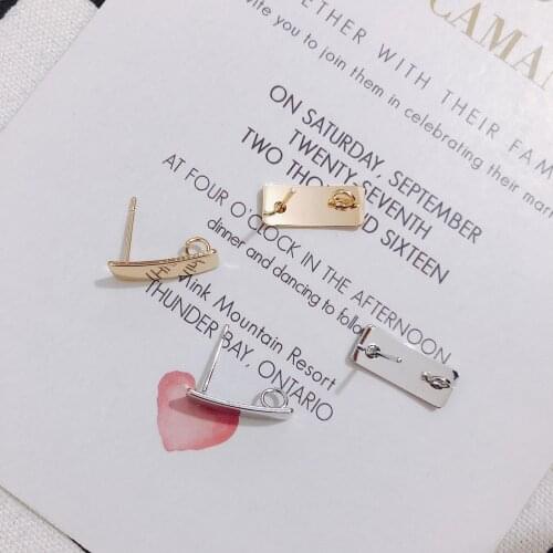 10 pieces / lot Simple alloy color-preserving electroplated rectangular strap earrings earring accessories material