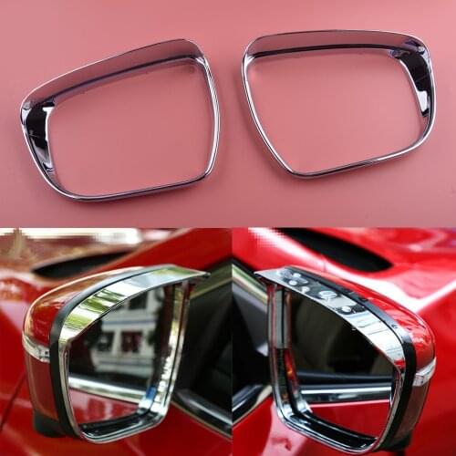 2Pcs Silver Car Rearview Mirror Rain Visor Eyebrow Cover Trim Fit For Nissan Murano Rogue X-Trail Sport Qashqai Pathfinder
