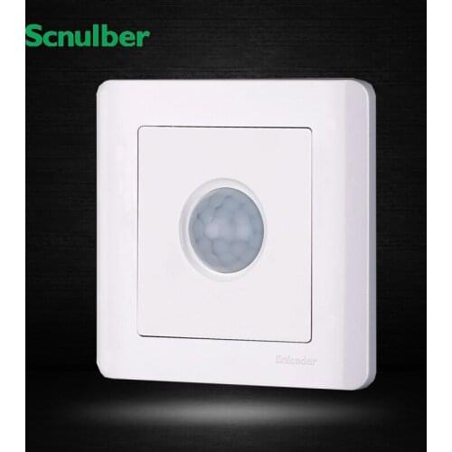2016 one gang luxury white infrared PIR motion sensor wall switch