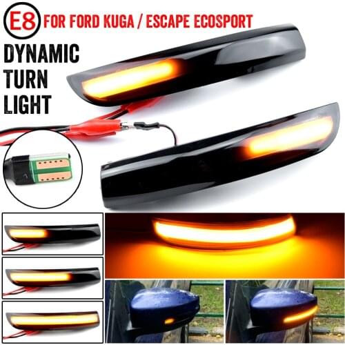 2X For Ford Kuga Escape C520 EcoSport 13-18 Focus 3 MK3 SE ST RS US LED Dynamic Turn Signal Light Side Mirror Indicator Blinker