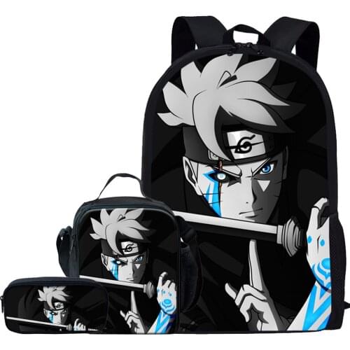 3Pcs/Set Anime Akatsuki Itachi Sharingan 3D Print School Bags For Boys Girls Kids Backpack Student Bookbags Child Schoolbag