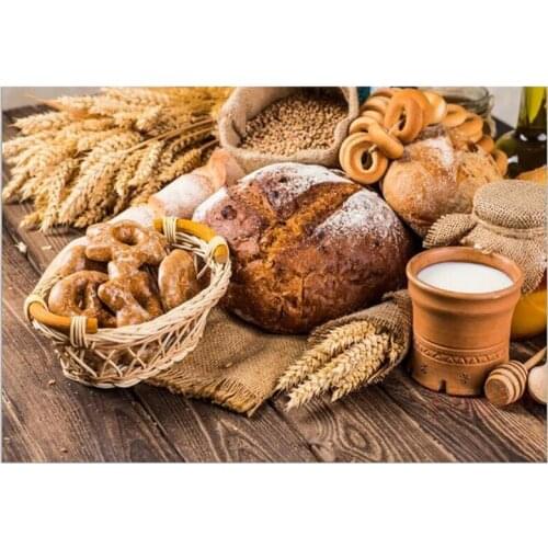 5D Diy roundsquare Diamond Painting Kitchen Decor Bread Milk Cross Stitch Diamond Embroidery kit Diamond Mosaic RhinestoneZP-280