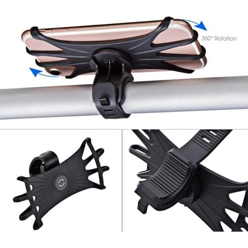 Baby Stroller Accessories Universal 360° Motorcycle Bicycle Mobile Phone Holder Silicone Mount Holder for iPhone GPS Device