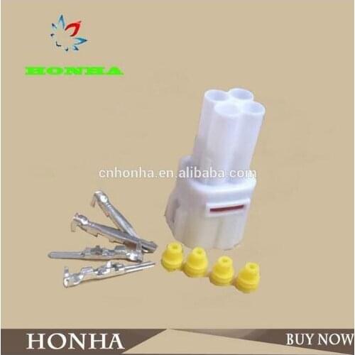 FREE Shipping 100 pcs DJ7043-2-11 PA66 white sealed auto 4 pins male fuel injector connector