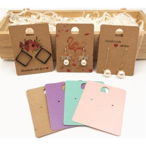 50pcs 6.5x5cm Blank Paper Ear Jewelry Display Earring Cards Hang Favor Label Tag For Jewelry Packing Making DIY Accessories