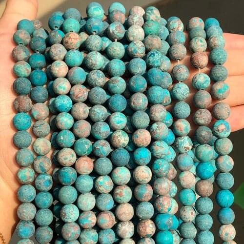 Turquoises Green Natural Stone Sea Sediment Jaspers Bead Round Loose Spacer Beads For Jewelry Making DIY Woman Bracelet 6/8/10mm