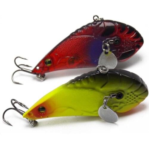 2pcs topwater multi-color Spoon spinner hard fishing Hard lures with two-side blades