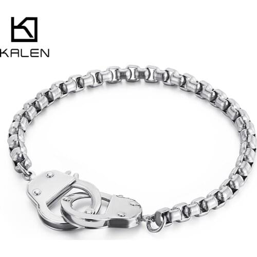 Kalen High Quality Stainless Steel Popcorn Chain Lock Accessories Mens Womens Fashion Simple Bracelet Jewelry