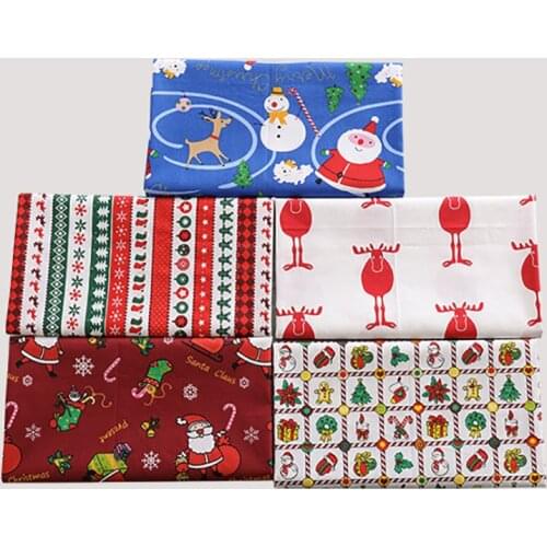 25*25CM Home Decoration Cotton Sewing Supplies DIY Handmade 5 Pieces/Pack Christmas Pattern Nordic Style Patchwork Cloth