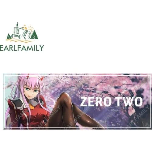 EARLFAMILY 13cm x 4.9cm for DARLING in the FRANXX Zero Two Car Accessoires Stickers Funny Vinyl Decal Campervan Scratch-Proof