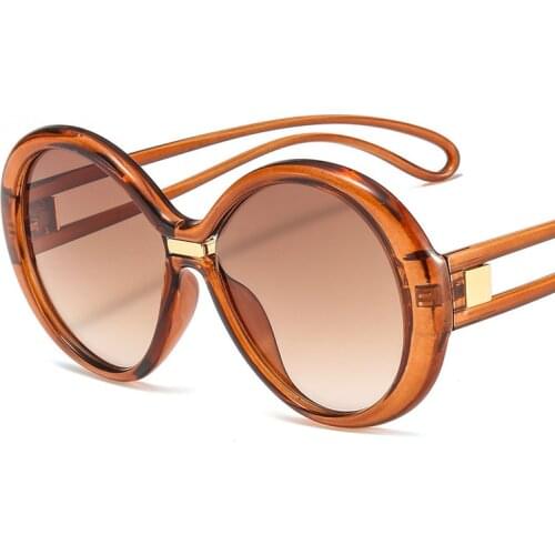 Imwte 2021 Luxury Sunglasses Women Men Classic Gradient Brand Big Frame Sun Glasses Female Vintage Round Sunglass Goggles UV400