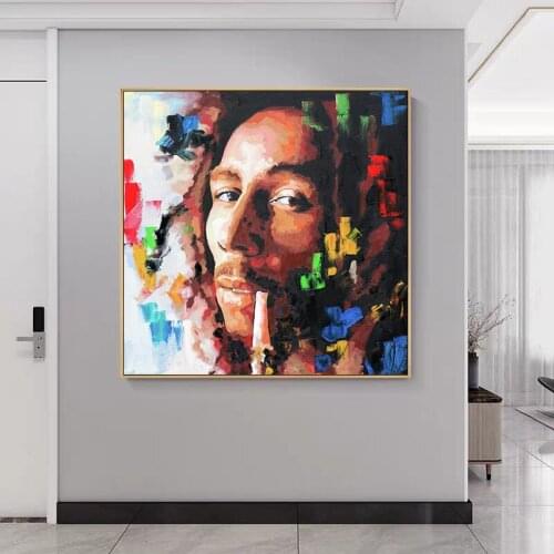 Bob Marley Graffiti Portrait Art Posters and Prints Canvas Paintings Wall Art Pictures for Living Room Decor (No Frame)