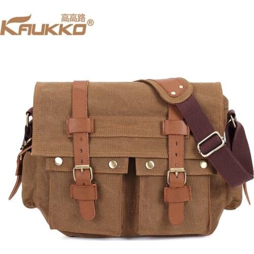 KAUKKO Classic Canvas Shoulder Bag Crossbody Bag Messenger Bags Men Chest pack Anti-scratch Outdoor Sport Casual Travel Bag