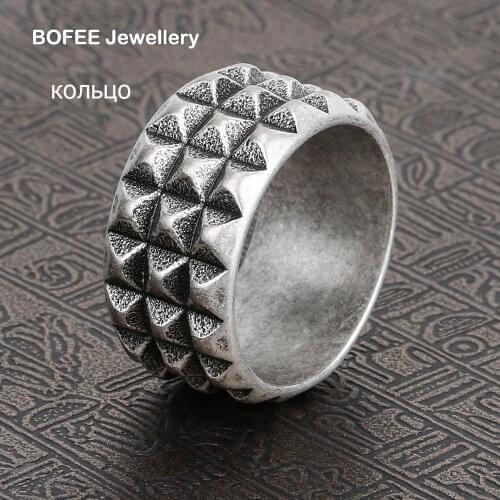 BOFEE Gothic Men Ring Vintage Biker Finger Punk Rings Retro Stainless Steel Male Masonic Anillo Hombre Fashion Jewelry Women Men