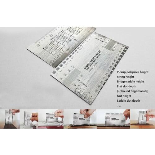 Luthier Guitar Measuring Ruler String Action Gauge String Pitch Ruler for Bass Classical Electric Acoustic Guitar Tools Rulers