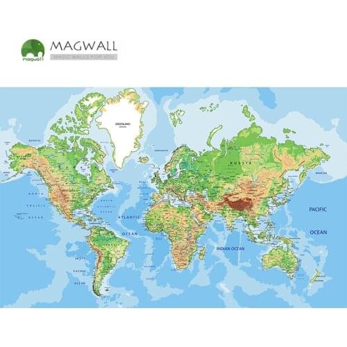 Magwall magnetic world map wallpaper HD series custom available durable dry erase wall decoration