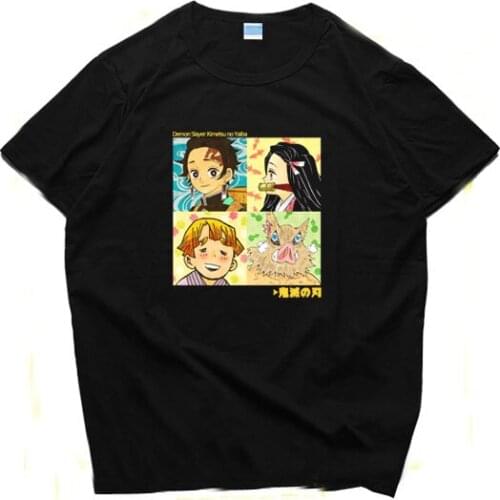 Anime Demon Slayer Kimetsu no Yaiba Tanjiro Kamado Tanjirou t-shirt Kamado Nezuko men t shirt Short Sleeve Tops Tee