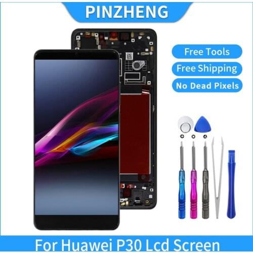 PINZHENG Oled Display For Huawei P30 ELE-L29 ELE-L09 LCD Touch Screen With Frame Digitizer Screen Replacement For Huawei P30