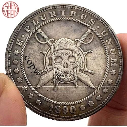Pirate King 1890 Hobo Nickel Copy Coin Morgan Dollar Copper Coins Collectibles Challenge Coin