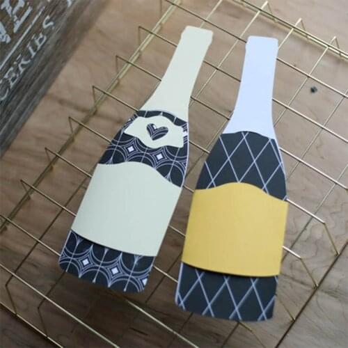 Q1FD Wine Bottle Set Carbon Steel Cutting Dies DIY Scrapbooking Photo Album Embossing Paper Cards Making Stencil Decorative