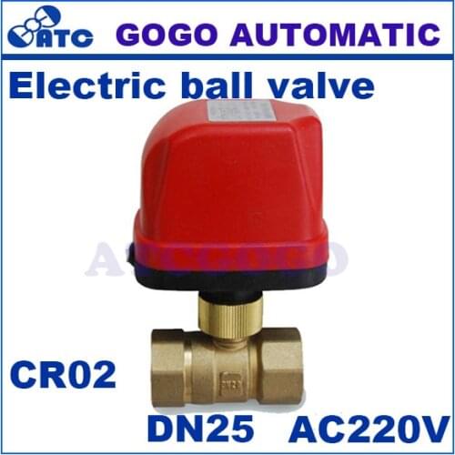 CWX-50K DN25 G1" quick installation Motorized ball valve for HVAC / fan coil , Electric ball valve AC220V CR02 3 wires control