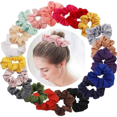 20PCS Chiffon Hair Scrunchies Solid Color Hair Ties Elastic Hair Bobbles Chiffon Ponytail Holder for Girls Womenn
