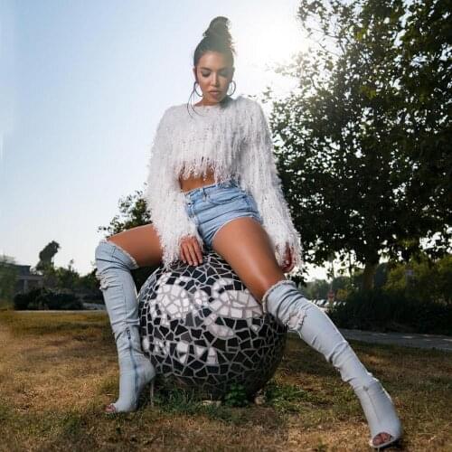 New Tassels Crop Sweater Pullover Woman Fringe Sweater Knitting Pullovers Elegant Sexy Crochet Jumper Top Clubwear Autumn 2020