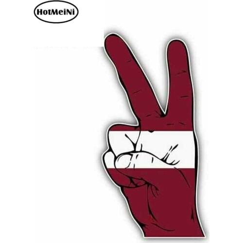HotMeiNi 13cm x 6.6cm for Latvia Hand Flag Fine Decal Car Stickers Vinyl JDM Bumper Trunk Truck Graphics Bumper Windows