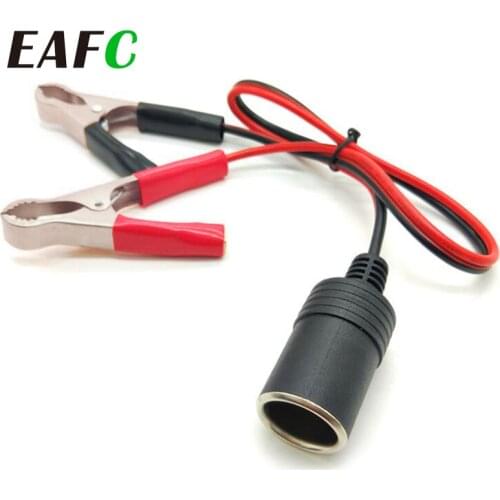 12V Car Battery Terminal Clamp Clip Cigarette Lighter Power Socket Adaptor Camping Battery Pump Power Adapter Splitter Car-styl
