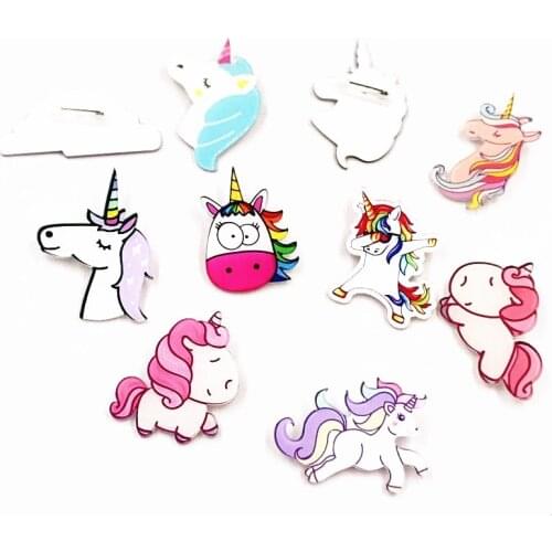1PCS Animal Horse Unicorn Icons on The Pin Kawaii Icon Badge Bacges on Backpack Badges for Clothing Acrylic Badges Brooch