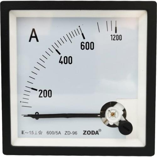 1PC ZD-96-A 50/5A 200/5A 400/5A 600/5A AC Analog Meter Panel AMP Current Ammeter Gauge Use With Transformer 96*96MM Amperimetro