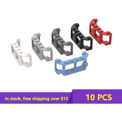 10Pcs Bricks Part 17454 MOC DIY Train Front 2X6X2 Train Ship Car Glass Window Building Blocks Parts Construction Kids Gift Toys
