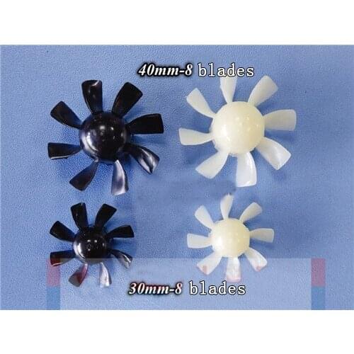2 Pieces 1.5/2mm*30/40mm 8-Blades Propeller Integrated Ducted Fan Blade Props for DIY RC Aircraft
