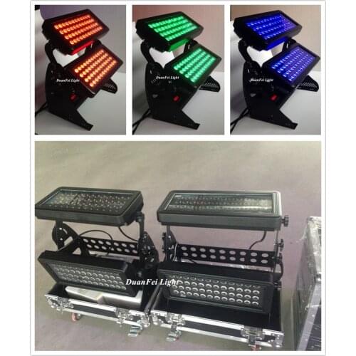 2pcs light+2flightcase waterproof led wall washer rgbw high power city color lighting outdoor 96x10w led rgbw city color