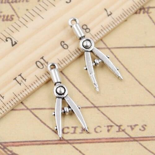 20pcs Charms Dividers Compasses 28x10mm Tibetan Silver Color Pendants Antique Jewelry Making DIY Handmade Craft