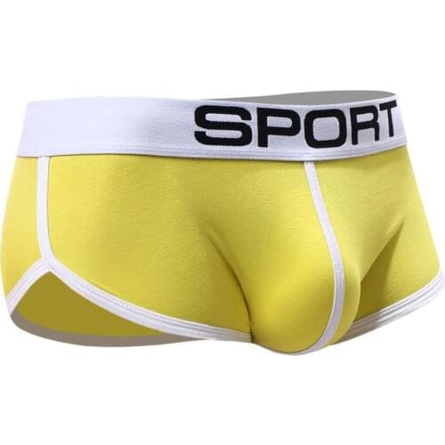 2021 Sexy Men Boxer Underwear Gay Gay Male Underwear Solid Underpants Pouch Soft Cotton Boxers Mens Underpants Cueca Masculina