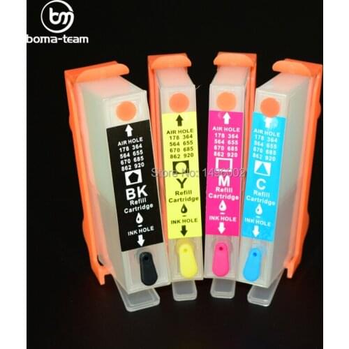 4pcs empty refillable Ink cartridges for HP 862