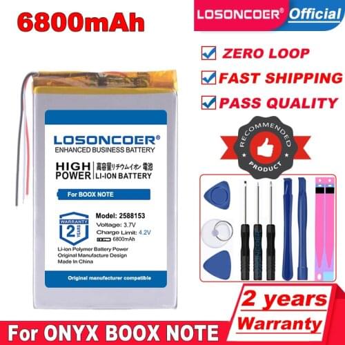 LOSONCOER BOOX NOTE 6800mAh Battery for ONYX BOOX NOTE,PRO,NOTE+ e-Book Li-po Rechargeable Accumulator Pack Batteries