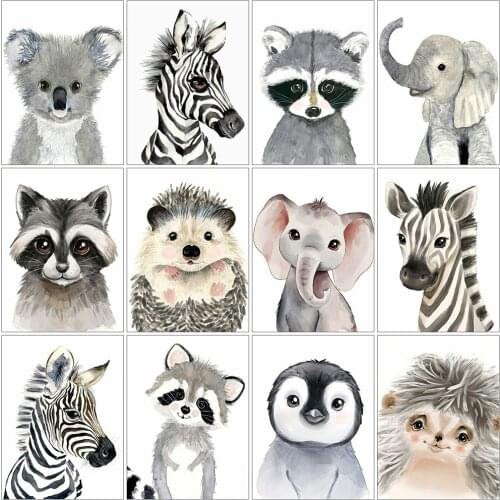Diamond Embroidery Cartoon Animals Zebra Cross Stitch Picture Diamond Painting Elephant Mosaic Needlework Home Decor Gift