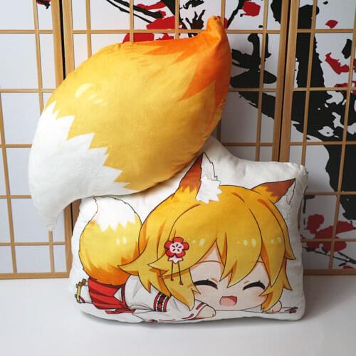Anime The Helpful Fox Senko San Plush Toys Sewayaki Kitsune No Senkosan Figure Doll Cosplay Tail Filling Pillow 50cm for Gift