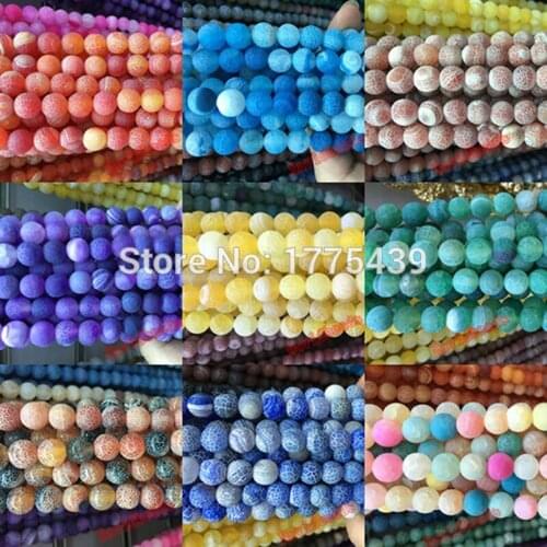 Free Shipping Mysterious Nature Stone Frost Cracked Dream Fire Dragon Veins Agat Beads 10mm Bead fashion jewelry beads FAB492