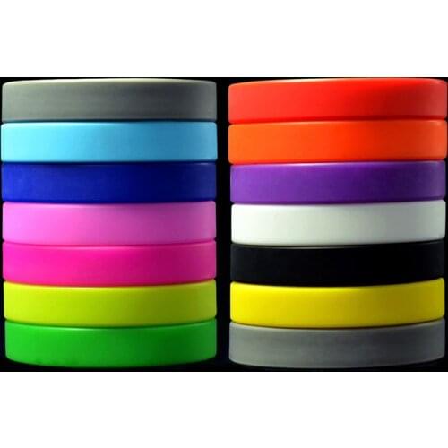 Wholesale 12colors 1pc Women Men Silicone Rubber Wristband Flexible Wrist Band Cuff Bracelet Sports Jogger Running Casual Bangle