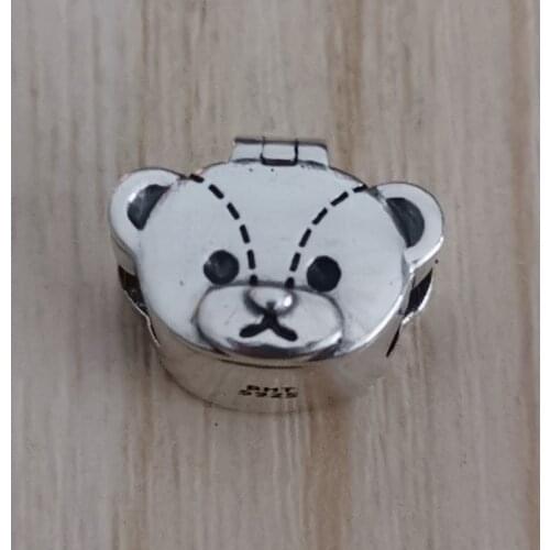 Bear Head Photo Box Charm Beads Silver 925 Original Beads Fit Original Bracelet Jewelry Bead for Jewelry Making Bead Pendants