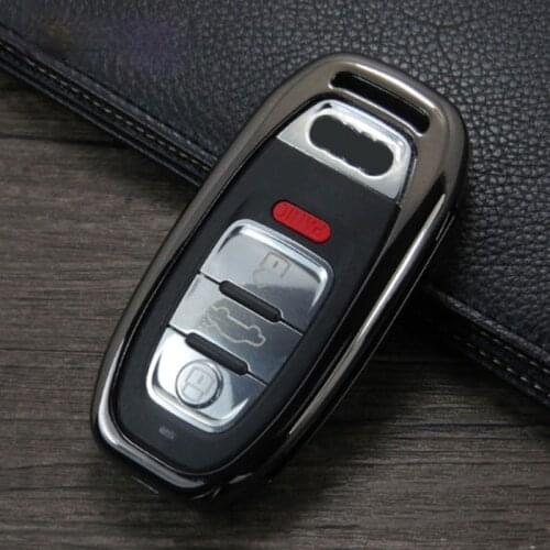 OUIO 1Pcs Zinc Alloy For Audi A4 B7 B8 A6 C7 A5 A7 A8 Q5 S5 S6 S7 Auto Accessories Car Key Case Shell Protection Cover Interior