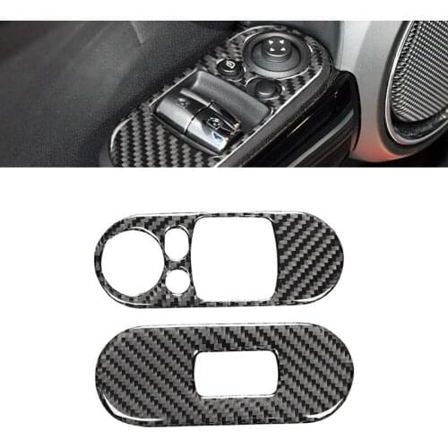 Door Window Control Covers Carbon Fiber Lifter Switch Interior Mouldings Handrail Cover Sticker Case For Mini Cooper F55 F60